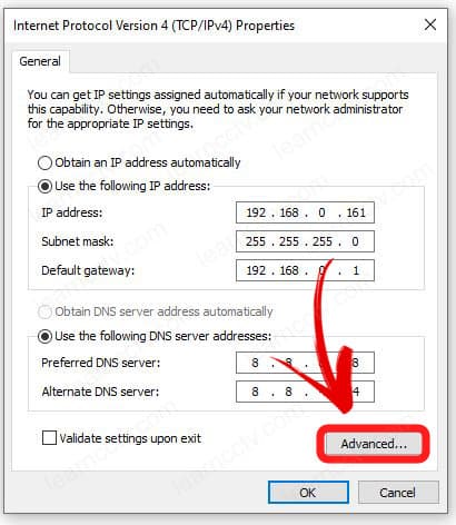 Advanced IP Settings