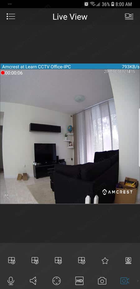 Amcrest App Shows IP camera