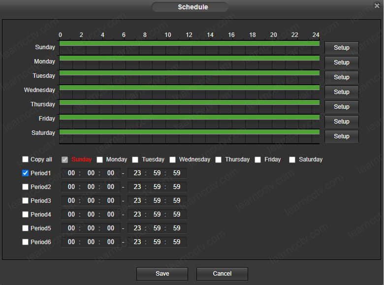 Amcrest Motion Detection Schedule