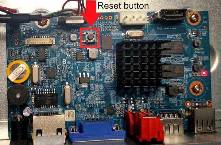 Amcrest NVR Reset button