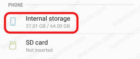 Android Phone File Manager Internal Storage