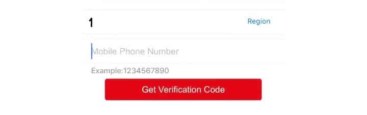 App config enter phone number