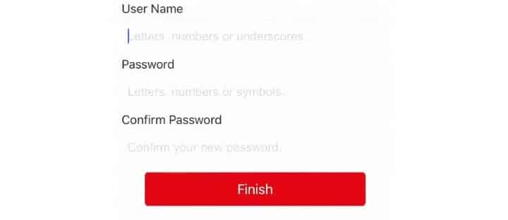 App config user name and password