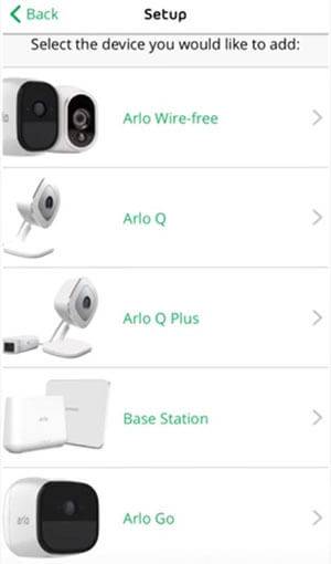 Arlo App camera models