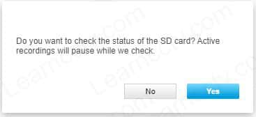 Axis camera check SD card