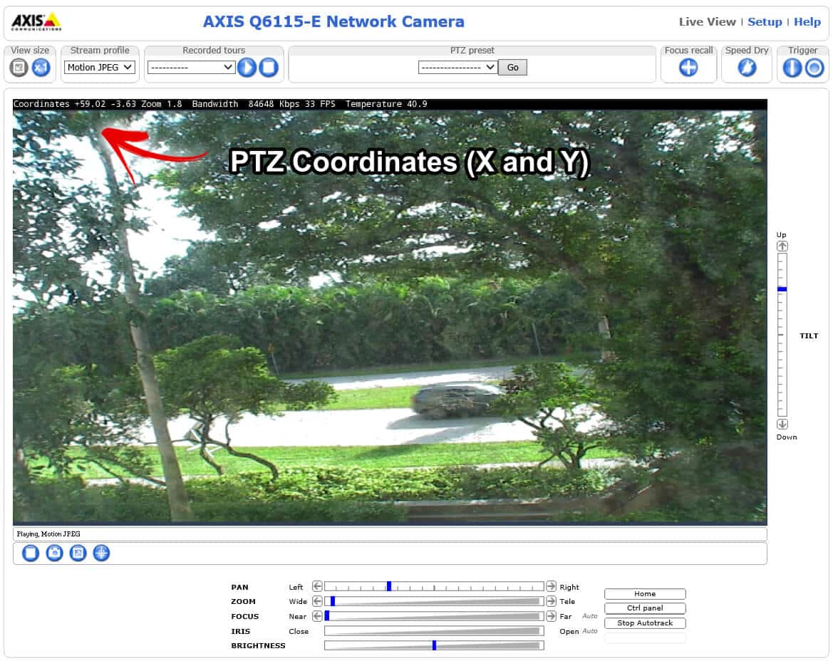 Axis PTZ with Coordinates