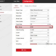 Bitrate on Hikvision Camera