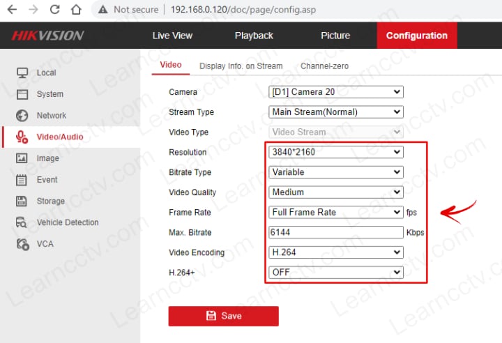 Hikvision camera quality setup