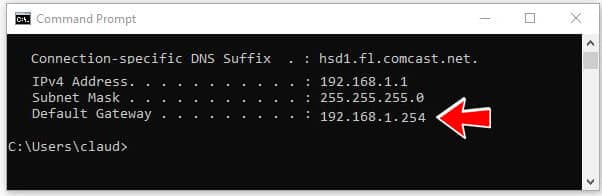 command prompt gateway