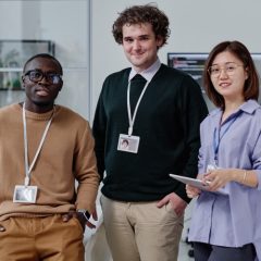 Group of IT specialists working in team