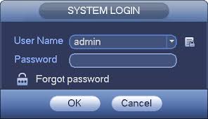 Dahua DVR login screen