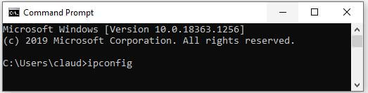 Command Prompt IPconfig