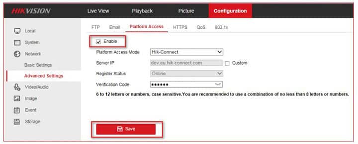 Enable-HIk-connect service