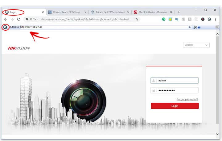 Google Chrome IE tab for Hikvision DVR login