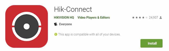 Hik-connect app installation