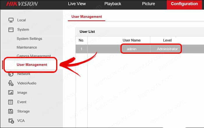 Hik-connect user management