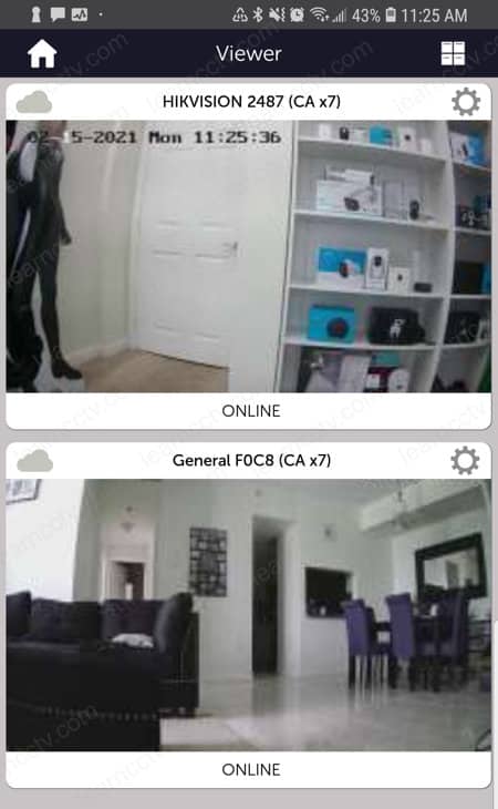 Hikvision and Amcrest Camera live in the Videoloft App