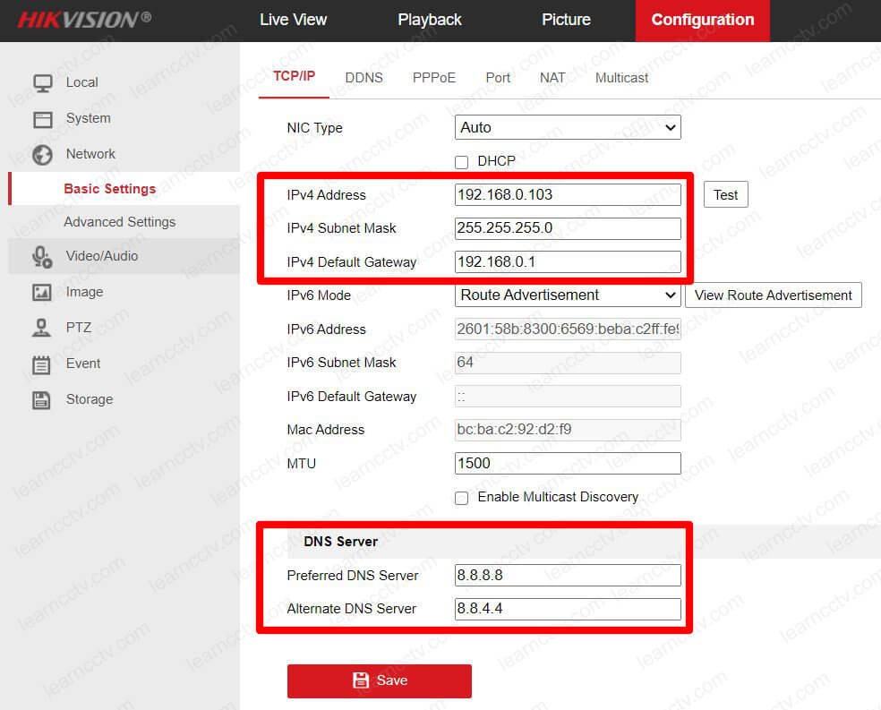 Hikvision Camera Network Configuration