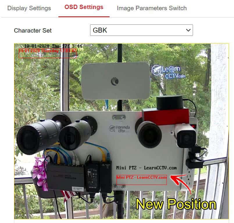 Hikvision camera OSD position