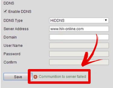 Hikvision communication to the server failed