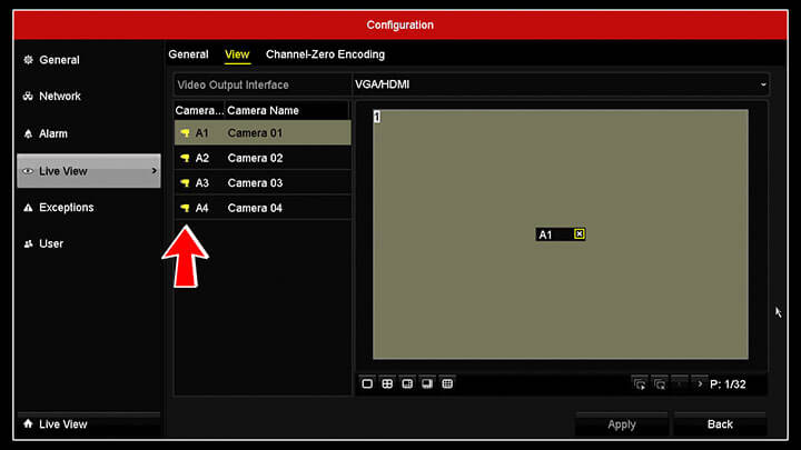 Hikvision DVR Channel Display