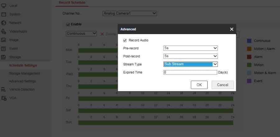 Hikvision DVR choose substream