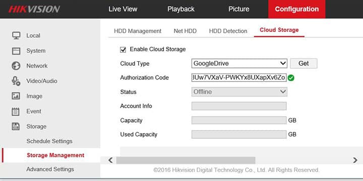 Hikvision DVR Configuration Storage Google Drive. Code OK