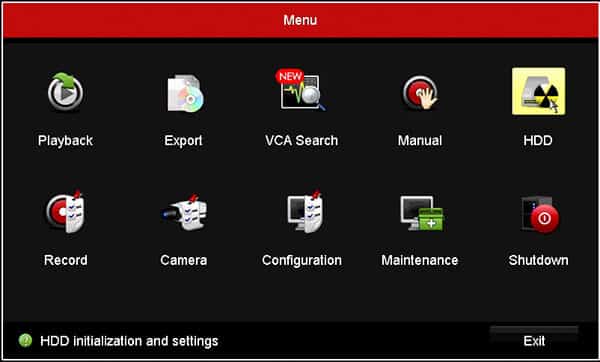 Hikvision  DVR Main Menu HD