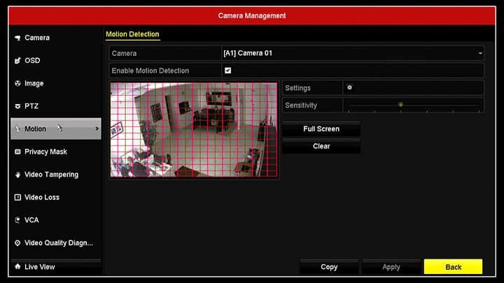 Hikvision DVR Motion Detection