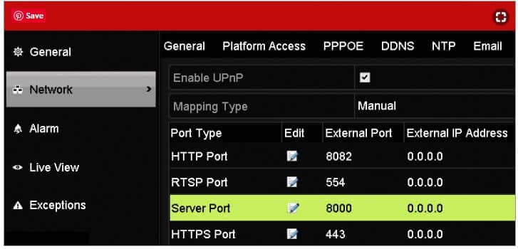 Hikvision DVR Port Numbers