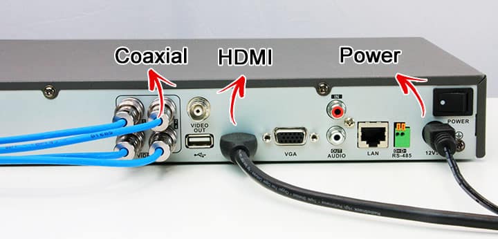 Hikvision DVR rear part connection