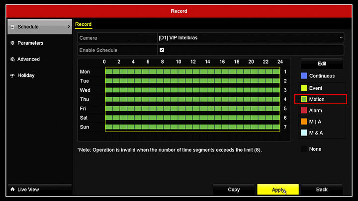 Hikvision DVR Record Schedule