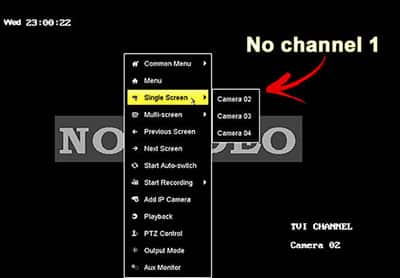 Hikvision DVR wont display channel