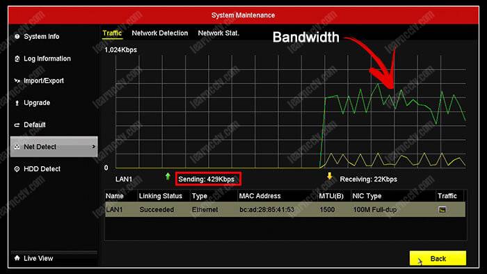 Bitrate in the Hikvision DVR