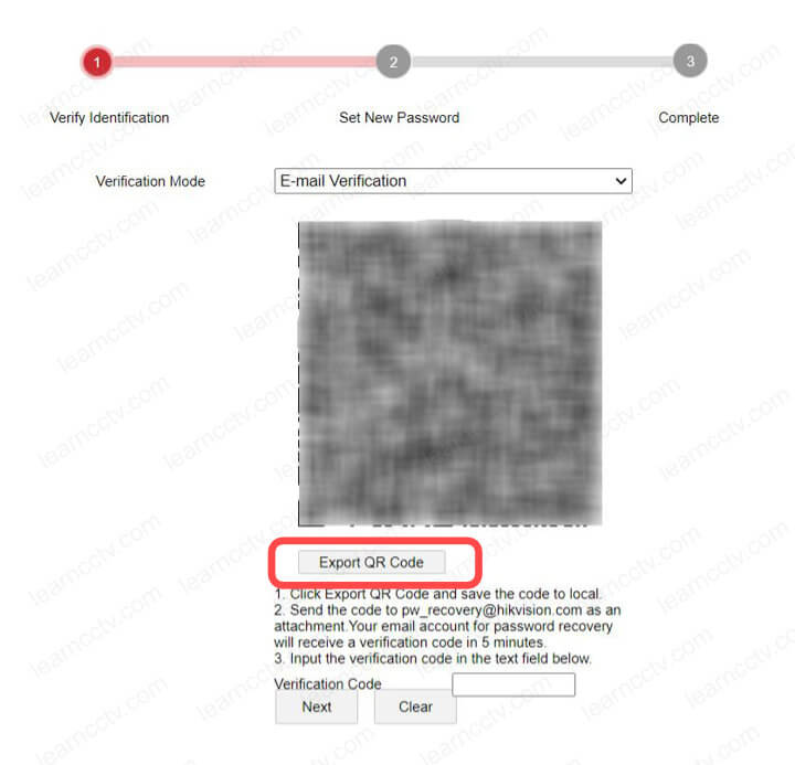 Hikvision Export QR code