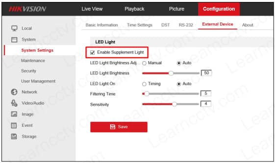 LED Floodlight Settings.