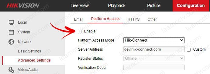 Hikvision Hik-connect Menu