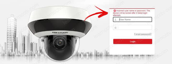 Hikvision IP camera password error