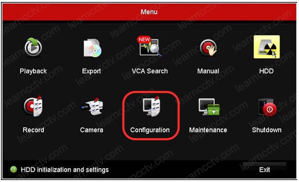 Hikvision Menu