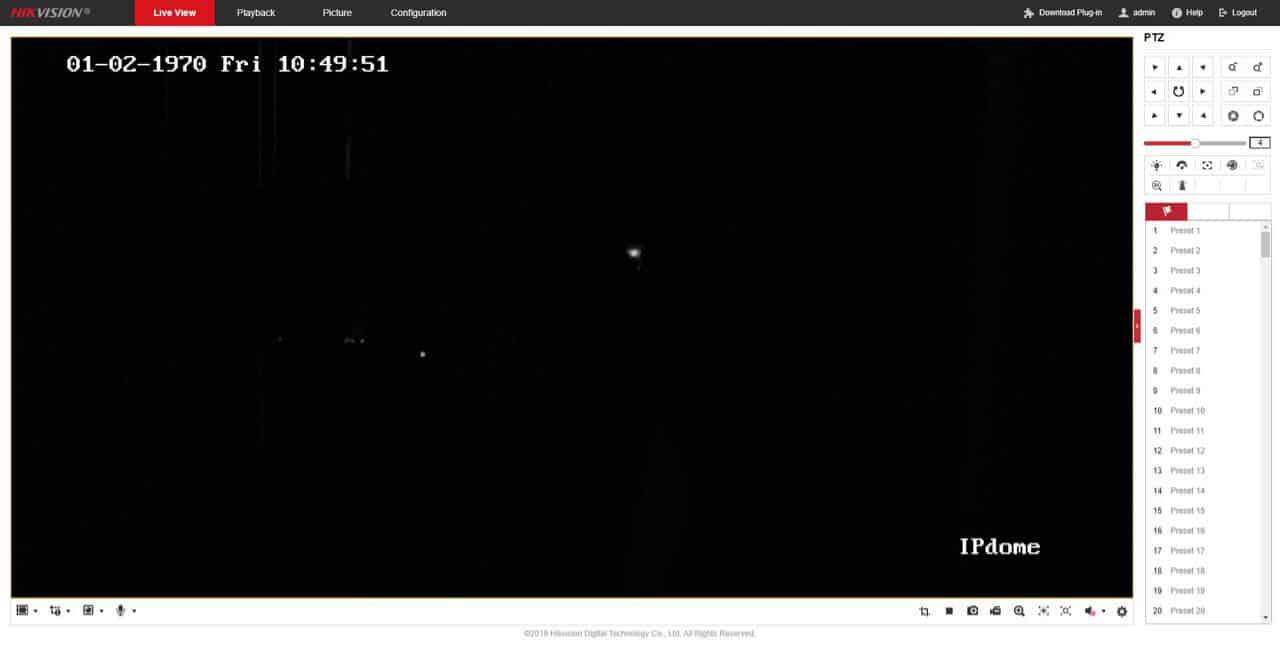 Hikvision Mini PTZ camera totally dark