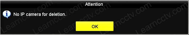Hikvision no IP camera for deletion