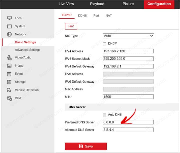 Hikvision notification via gmail - DVR Network Configuration