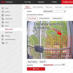 Hikvision NVR drawing motion detection area