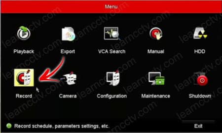 Hikvision NVR Record Menu