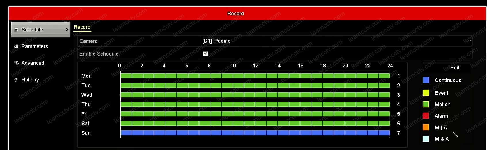 Hikvision NVR Record options