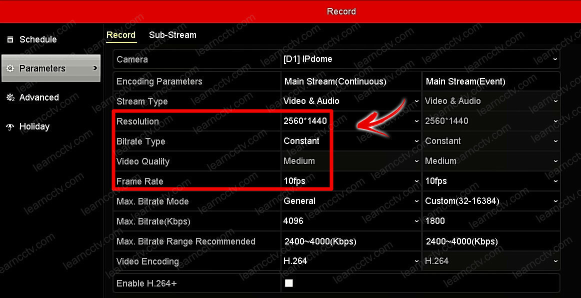 Hikvision NVR resolution frame rate setup