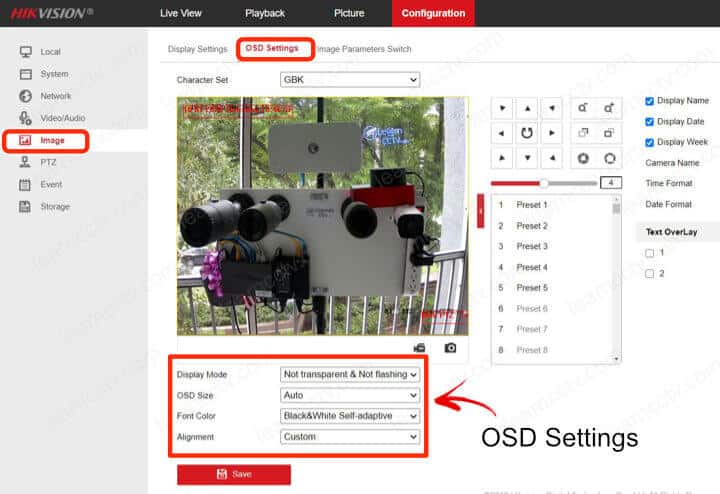 Hikvision OSD Settings