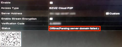 Hikvision - Parsing server domain failed