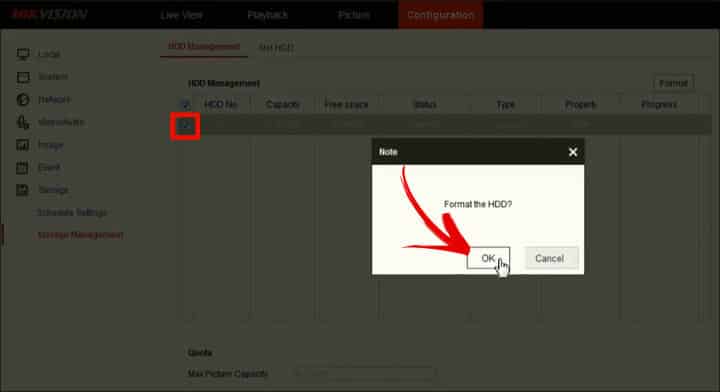 Hikvision playback failed format HDD