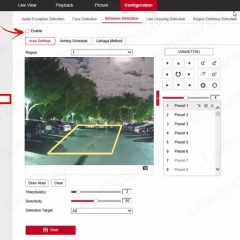 Hikvision PTZ Draw area